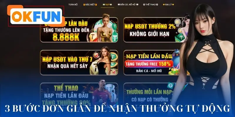 3 bước chi tiết cách nhận thưởng nạp đầu